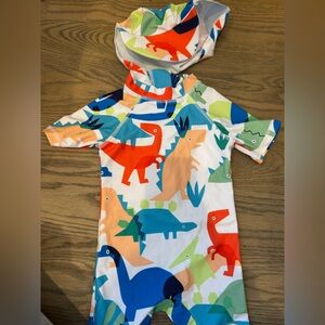 Colorful Dinosaur Print Kids' Rash Guard